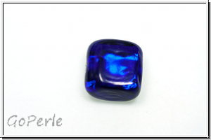 b�hm. Lampenperle, Silbereinzug, Quadrat mit Einlage, cobalt, 1 Stk.