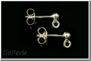 Ohrstecker "Kugel mit �se", 3mm, silberfb., 925er Silber, 1 Paar