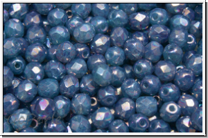 B�hm. Glasschliffperle, feuerpol., 4mm, aqua, lt., opal, nebula, 50 Stk.