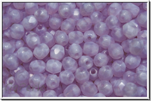B�hm. Glasschliffperle, feuerpol., 4mm, violet, opal, 50 Stk.