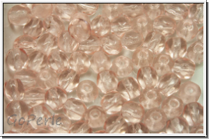 B�hm. Glasschliffperle, feuerpol., 4mm, rosaline, trans., 50 Stk.