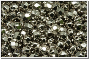 B�hm. Glasschliffperle, feuerpol., 4mm, crystal, trans., full nickel plated, 50 Stk.