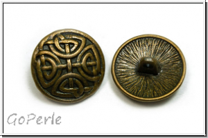 Knopf "Gotik 2", 17mm, atnikmessingfb., Tibetsilber, 1 Stk.