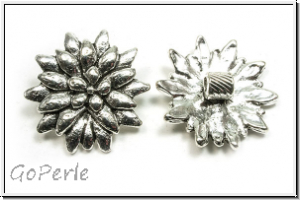 Knopf "Edelweiss", 24mm, antiksilberfb., Tibetsilber, 1 Stk.