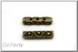 Steg "Egypt", 3-Loch, f�r Kette/Armband, 4x18mm, antikmessingfb., Zink, 1 Stk.