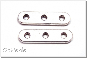 Steg "einfach", 3-Loch, f�r Kette/Armband, 6x24mm, antiksilberfb., Zink, 1 Stk.