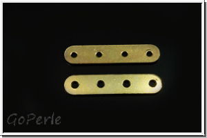 Steg "einfach", 4-Loch, f�r Kette/Armband, 19x4mm, vergoldet, Sterlingsilber, 1 Stk.