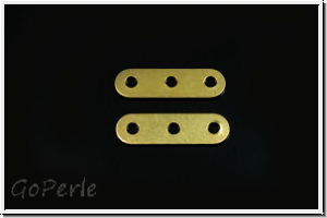 Steg "einfach", 3-Loch, f�r Kette/Armband, 14x4mm, vergoldet, Sterlingsilber, 1 Stk.