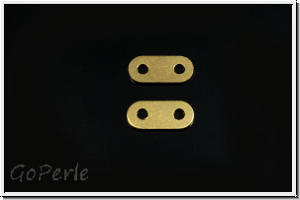 Steg "einfach", 2-Loch, f�r Kette/Armband, 9x4mm, vergoldet, Sterlingsilber, 1 Stk.