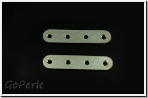 Steg "einfach", 4-Loch, f�r Kette/Armband, 19x4mm, Sterlingsilber, 1 Stk.