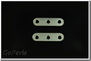 Steg "einfach", 3-Loch, f�r Kette/Armband, 14x4mm, Sterlingsilber, 1 Stk.