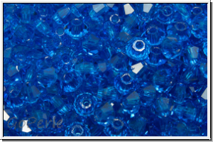 Preciosa� Bicone, 3mm, blue, capri, trans., 50 Stk.
