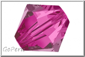 Preciosa� Bicone, 3mm, fuchsia, trans., 50 Stk.