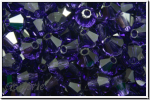 Preciosa� Bicone, 4mm, tanzanite, deep, trans., 50 Stk.
