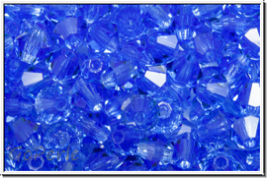 Preciosa� Bicone, 4mm, sapphire, trans., 50 Stk.