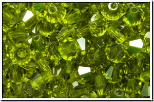 Preciosa� Bicone, 4mm, olivine, trans., 50 Stk.