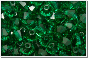 Preciosa� Bicone, 4mm, emerald, trans., 50 Stk.