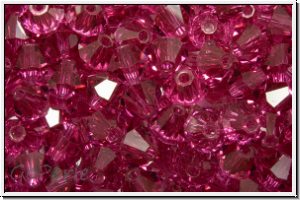 Preciosa� Bicone, 4mm, fuchsia, trans., 50 Stk.