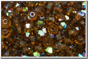 Preciosa� Bicone, 3mm, topaz, smoked, trans., AB, 50 Stk.