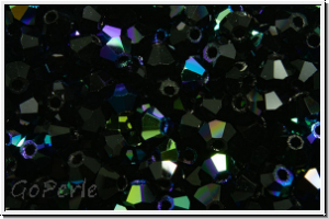 Preciosa� Bicone, 3mm, jet, op., AB, 50 Stk.