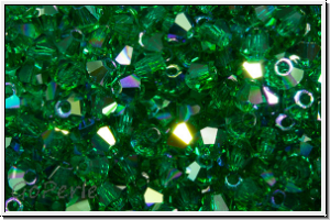 Preciosa� Bicone, 3mm, emerald, trans., AB, 50 Stk.