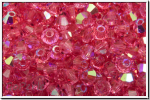 Preciosa� Bicone, 3mm, rose, trans., AB, 50 Stk.