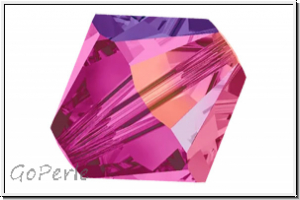 Preciosa� Bicone, 3mm, fuchsia, trans., AB, 50 Stk.