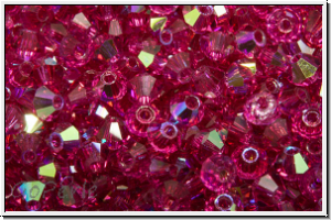 Preciosa� Bicone, 3mm, fuchsia, trans., AB, 50 Stk.