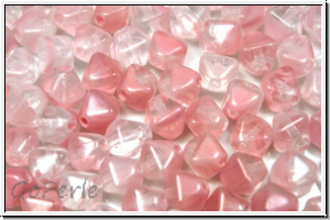b�hm. Glasperle, Bicone, 6mm, crystal, trans., rose ombriert, 30 Stk.