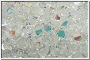 Preciosa� Bicone, 4mm, crystal, trans., AB, 50 Stk.