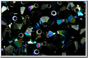 Preciosa� Bicone, 4mm, jet, op., AB, 50 Stk.