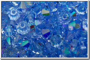 Preciosa� Bicone, 4mm, sapphire, lt., trans., AB, 50 Stk.
