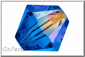 Preciosa� Bicone, 4mm, sapphire, trans., AB, 50 Stk.