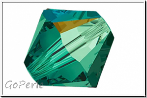 Preciosa� Bicone, 4mm, emerald, trans., AB, 50 Stk.