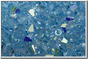 Preciosa� Bicone, 4mm, aquamarine, trans., AB, 50 Stk.