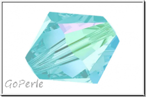 Preciosa� Bicone, 4mm, aqua bohemica, trans., AB, 50 Stk.