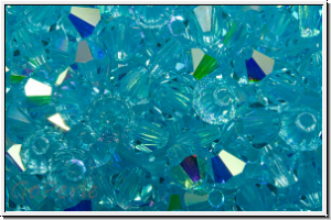 Preciosa� Bicone, 4mm, aqua bohemica, trans., AB, 50 Stk.