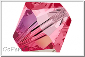 Preciosa� Bicone, 4mm, pink, indian, trans., AB, 50 Stk.