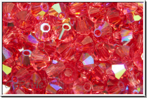 Preciosa� Bicone, 4mm, pink, indian, trans., AB, 50 Stk.
