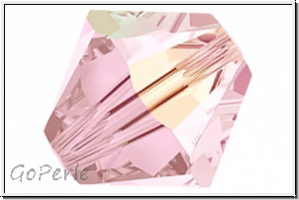 Preciosa� Bicone, 4mm, rose, lt., trans., AB, 50 Stk.
