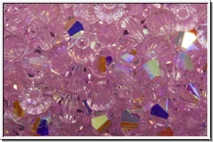 Preciosa� Bicone, 4mm, pink sapphire, trans., AB, 50 Stk.