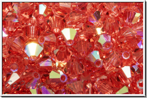 Preciosa� Bicone, 4mm, padparadscha, trans., AB, 50 Stk.