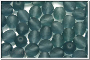 B�hm. Glasschliffperle, feuerpol., 6mm, grey, trans., matte, 25 Stk.