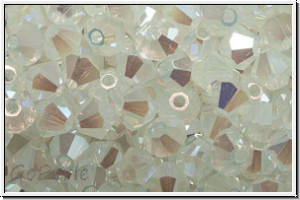 Preciosa� Bicone, 4mm, white, opal, AB2x, 50 Stk.