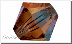 Preciosa� Bicone, 4mm, topaz, smoked, trans., AB2x, 50 Stk.