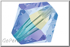 Preciosa� Bicone, 4mm, sapphire, lt., trans., AB2x, 50 Stk.