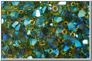 Preciosa� Bicone, 4mm, olivine, trans., AB2x, 50 Stk.
