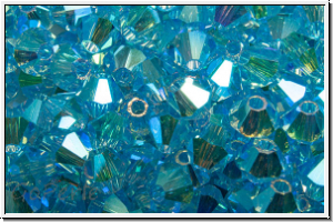 Preciosa� Bicone, 4mm, aquamarine, trans., AB2x, 50 Stk.