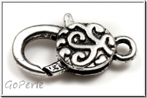 Karabiner "Clematis", 30x13mm, silberfb., Messing, 1 Stk.