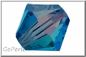 Preciosa� Bicone, 4mm, blue, capri, trans., AB2x, 50 Stk.